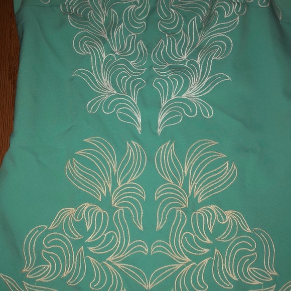 Mint embroidered sheath dress SOLD - Picture 2 of 5